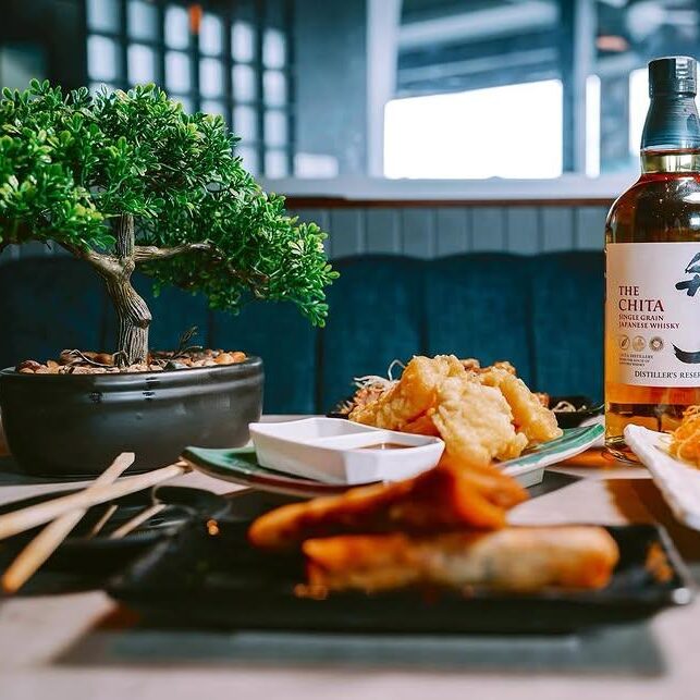 the chita single grain japanese whisky sora sky cuisine